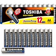 12x 1,5V alkalické batérie TOSHIBA R6 AA MN1500