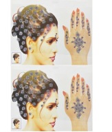 GLITTROVÁ NÁLEPKA NA TETOVANIE NA VLASY TELA 2 KS.