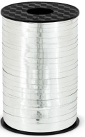 Metalická strieborná balónová stuha 225m