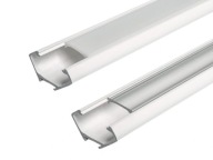 BIELY ROHOVÝ PVC PROFIL na LED pásy 1m + LAMPA