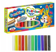 BAMBINO SCHOOL PLASTICINE 12 FAREB ZLATÝ STRIEBORNÝ GLITR