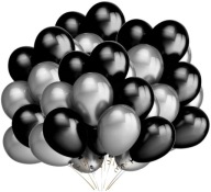 BLACK SILVER héliové METALICKÉ balóniky 25 ks.