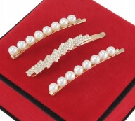 ZLATÉ VLASOVÉ TYČINKY, SET 3, BIELE PERLY, ZIRKÓNY, 5