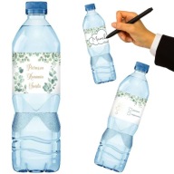 ŠTÍTKY na fľašu vody SVÄTÉ PRIJÍMANIE eukalyptové nálepky vlastné meno x3