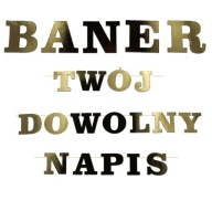 BANNER girlanda VÁŠ NÁVOD ľubovoľný text ZLATÁ