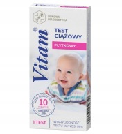 Doštičkový tehotenský test VITAM citlivosť 10 mlU/ml 1 kus