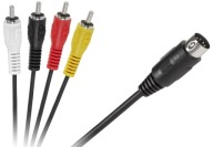 Audio kábel DIN kábel 4x RCA Cinch 1,5 m pre gramofónový zosilňovač Tower