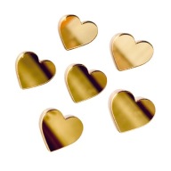 Hearts Hearts svadobné dekory 6 kusov 3cm Zlaté zrkadlo PLEXI