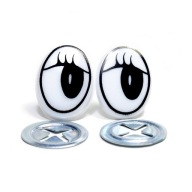 OČI ČIERNO-BIELA ​​ELIPSA S MIHAMI 20x15 mm