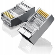 UGREEN SET 10X KOVOVÁ ZÁSTRČKA RJ45 KONCOVKA ETHERNET LAN 8P/8C CAT.6