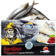 Španielske sardinky v paradajkách Sardina Pilchardus v konzerve 120g KIER