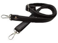 Popruh na kabelku 20 mm čierny so striebornými karabínkami 64 - 115 cm