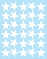 STARS samolepky Hviezdy 5cm 30ks MATNÁ BIELA