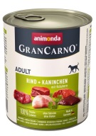Príchuť ANIMONDA Grancarno pre dospelých: hovädzie, králičie a s