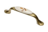 GTV retro porcelánová nábytková úchytka 96mm kvet