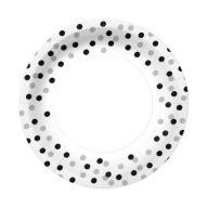 STRIEBORNÉ KONFETTI PAPIEROVÉ TANIERE 23CM 10 KS