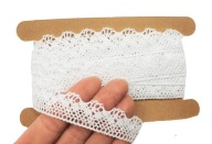 TEHLA BAVLNENÁ ČIPKA, BIELA, 1,8CM, 4M