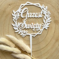 Krstný veniec BOHO Plexi WHITE Krstný topper