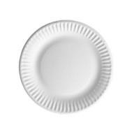 Papierové taniere, biele, jednorázové dezertné taniere, 15 cm - 100 ks.