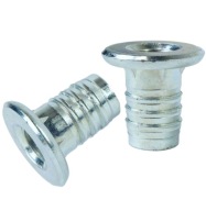 10x Náboj na nabíjanie M8 x 16 mm s nákružkom na prírodné drevo, biely pozink