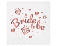 Obrúsky Bride To Be biele 33x33 cm 20 ks