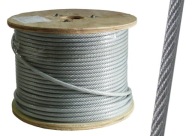 1m lano Oceľové lano v PVC plášti, 10mm väzba, 6x19+FC, pozinkované