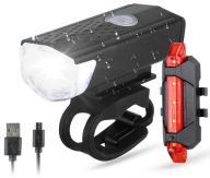 LED LAMPA NA BICYKEL PREDNÉ + ZADNÉ USB OSVETLENIE