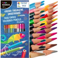 Obojstranné trojuholníkové pastelky 12/24 farieb KIDEA
