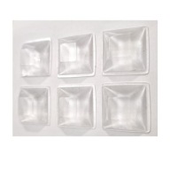 Silikónový, štvorcový nárazník 20,5x20,5mm - 6 kusov