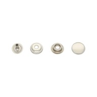 Kovové patentky, 10 sád, strieborné, 12,5 mm