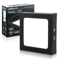 Prisadený LED panel 18W NW čierny 17,5x17,5cm stropné svietidlo Plafon štvorcové