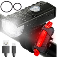 LED BICYKLOVÉ SVETLO ZADNÉ PREDNÉ NA BICYKEL USB SET