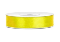Saténová stuha - PartyDeco - žltá 12 mm x 25 m