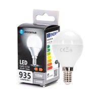 VÝKONNÁ MINI LED žiarovka E14 G45 10W 935lm studená 6500K
