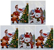 VIANOČNÉ TAŠKY na darčeky, darčekové darčeky, 5 ks MIX 40x25cm