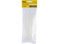 KLIPOVACIE VIAZAČKY KABELOVÉ PÁSKY Zips 2,5 x 150 mm 100 ks BIELA