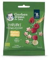 Gerber Bio Ryžovo-pšeničné chrumky banán malina od 8 mesiacov, 7 g