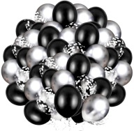 Silvestrovské balóny Silver Black Confetti 30 ks