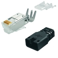 Telegartner RJ45 zástrčka s krytom 6A STP čierna
