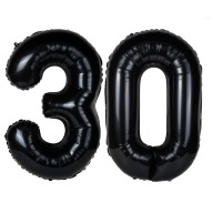 Čierne narodeninové balóny na 30. narodeniny