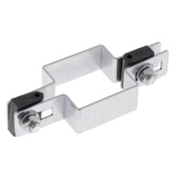 Pozinkovaná prechodová svorka pre stĺpik 60x40 mm / panel 6x4 cm Fi 6 mm