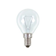 Tradičná malá guľová žiarovka P45 230V E14 60W priehľadná