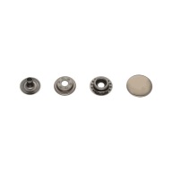 Kovové patentky, 10 sád, čierne, 12,5 mm