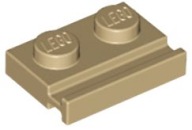 LEGO 1X2 S VODIČOM TMAVÁ BÉŽOVÁ 32028 - 2 KS.