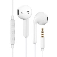 SLÚCHADLÁ DO UŠÍ S MIKROFÓNOM BIELY 3,5 mm KONEKTOR