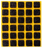 Samolepiace plstené podložky čierne 15x15 30 ks