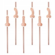 Slamky na pitie nápojov Penis Rose Gold Bachelorette Birthday 10pcs