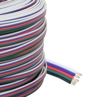 5-VODIČOVÝ KOLÍKOVÝ KÁBEL PRE RGBW LED PÚHY, 1m, farebný