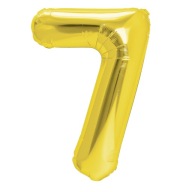 Číslica Číslo 7 Fólia zlatá 70 cm Narodeniny
