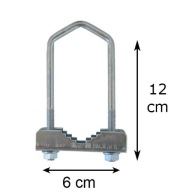 Anténna svorka, veľký pozinkovaný držiak, 12 cm